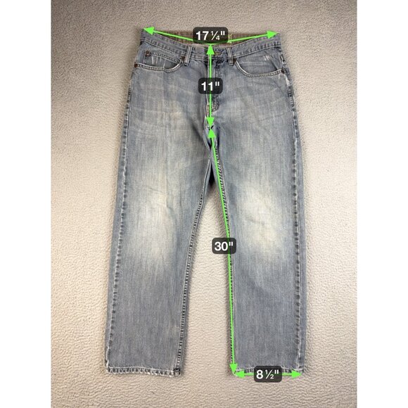 LEE Dungarees Jeans 33x32 Blue Loose Straight Fit Baggy Classic Cotton American - Picture 3 of 7